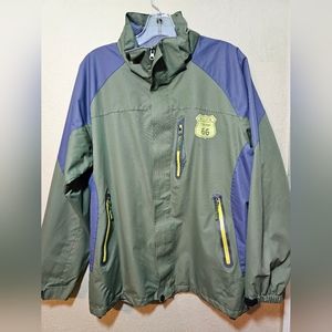 Vtg route 66 tribute outdoor Wing breaker  olive men's size large !!!